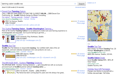 An example of a new local SERP in Google